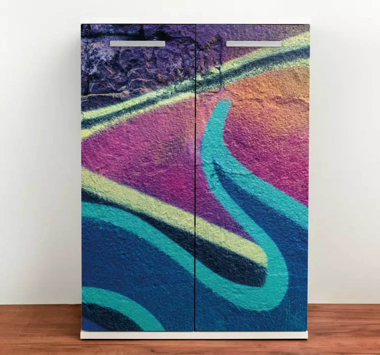 Autocolante para móveis design de ondas coloridas - TenStickers