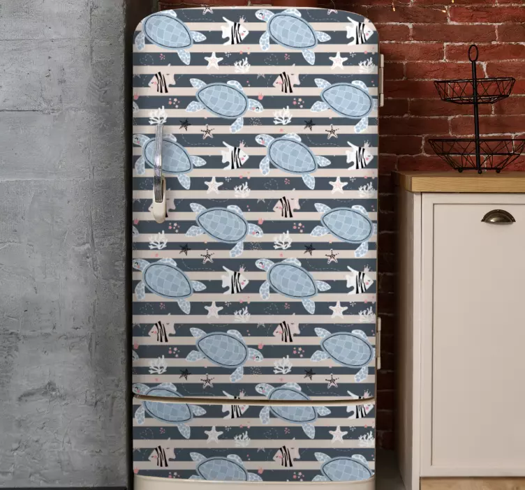 Autocolante para frigorífico padrão de listras de tartaruga - TenStickers