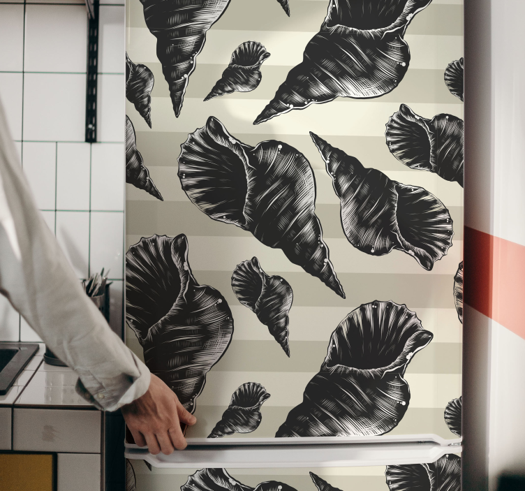 Autocolante para frigorífico padrões de conchas ilustrativas - TenStickers