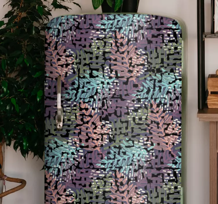 Autocolante para frigorífico padrões de folhas florais - TenStickers