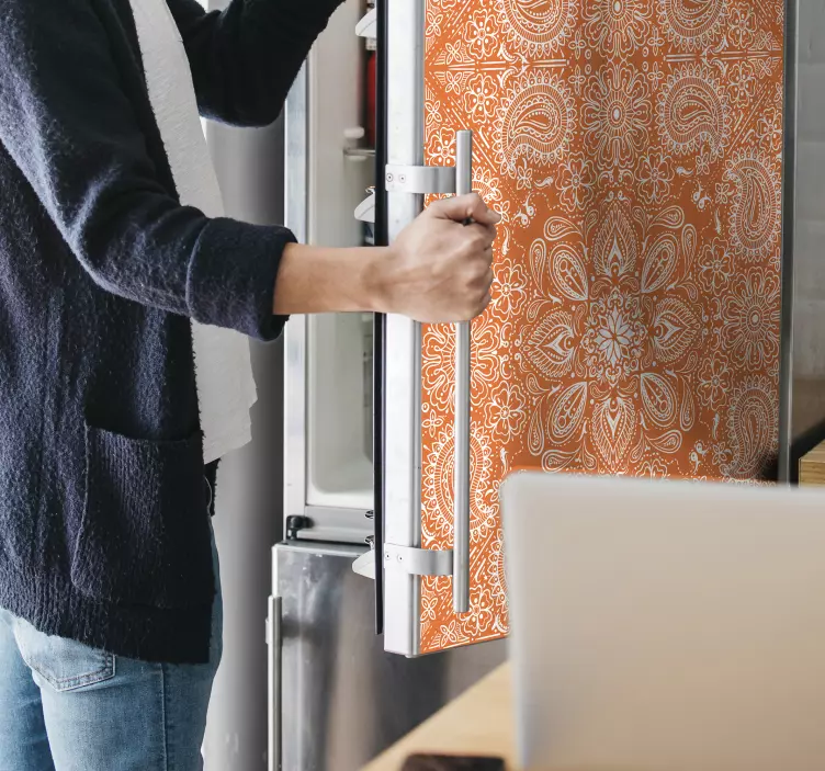 Vinil para frigorífico Telha estilo paisley - TenStickers