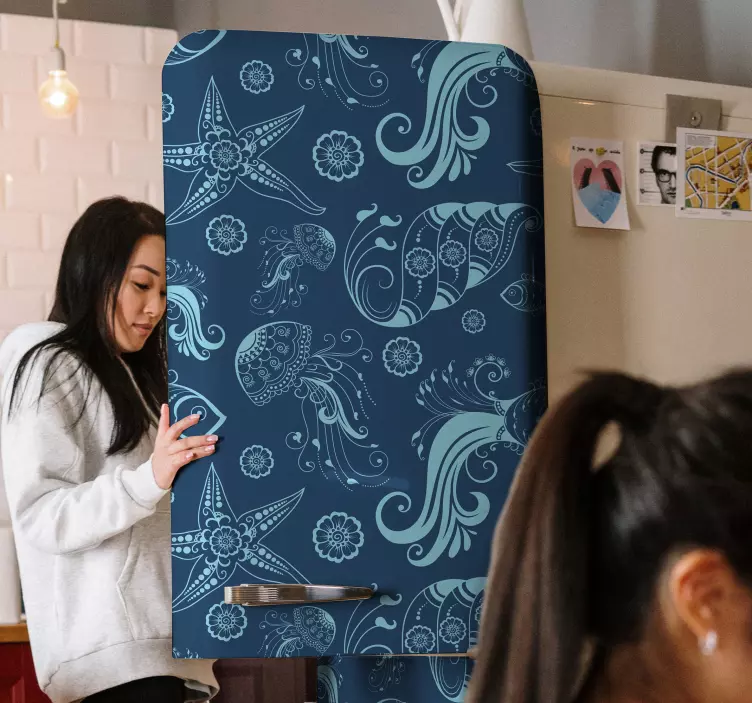 Autocolante para frigorífico vida marinha oceânica - TenStickers