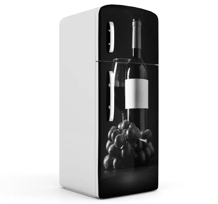 Autocolante para frigorífico vinho e uvas - TenStickers