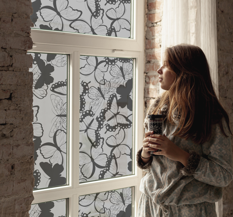 Autocolante para janela muitas borboletas - TenStickers