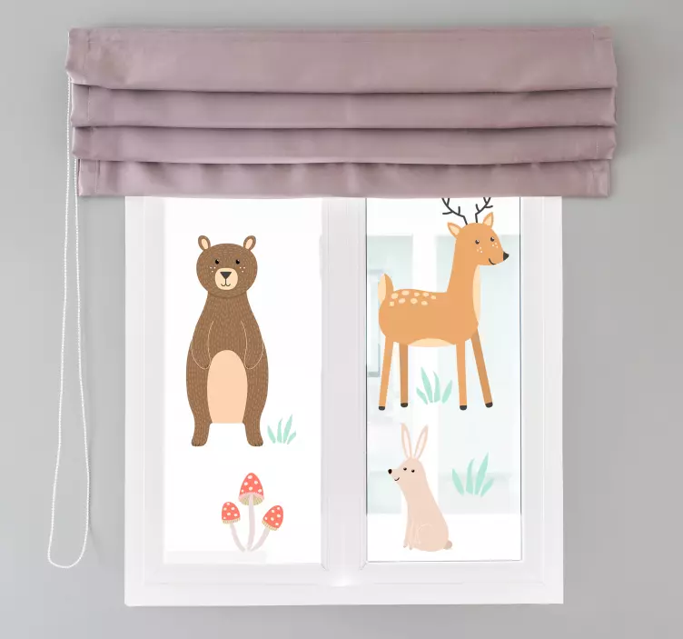 Vinil autocolante para janelas de animais da floresta - TenStickers