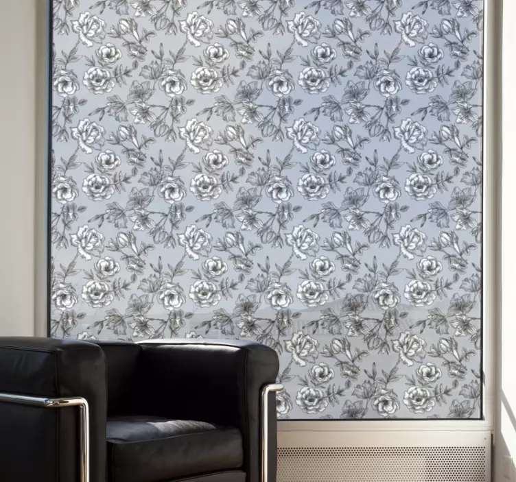 Autocolante para janelas de flores translúcidas - TenStickers