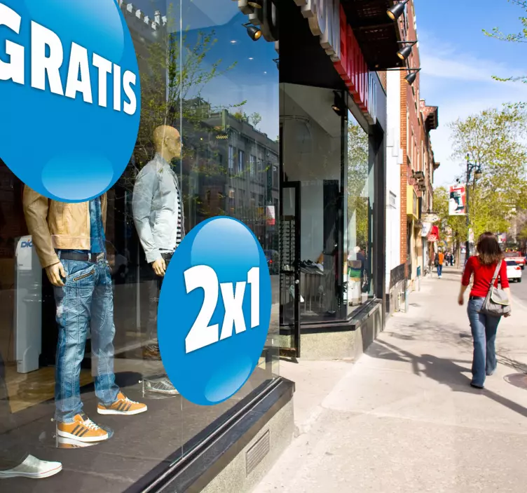 Autocolante para montras círculo azul personalizável - TenStickers