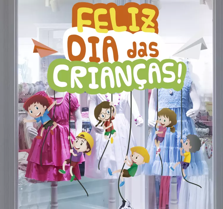 Autocolante para montras Feliz Dia das Crianças - TenStickers