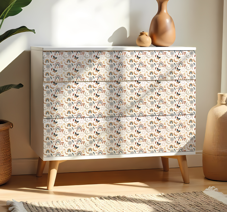 Autocolante para móveis arcos-íris boho coloridos - TenStickers