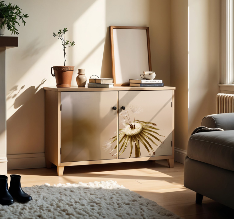 Autocolante para móveis dente de leão bege - TenStickers