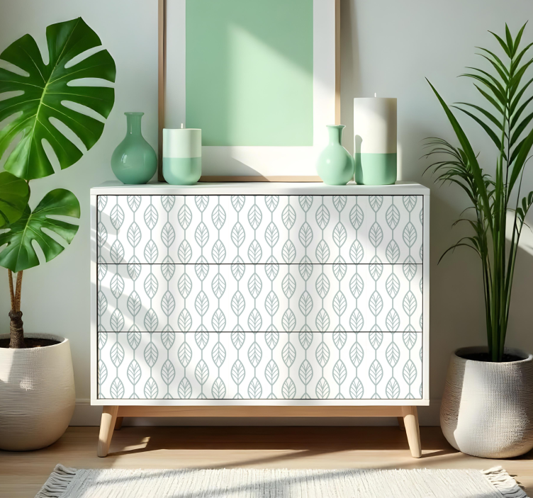 Autocolante para móveis folhas delineadas - TenStickers