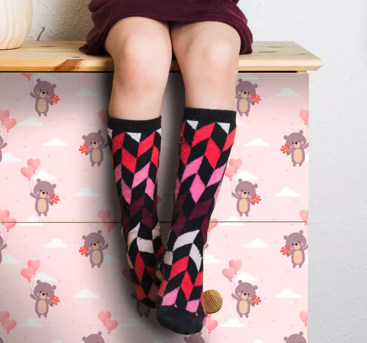 Autocolante para móveis infantis Ursos amorosos  - TenStickers