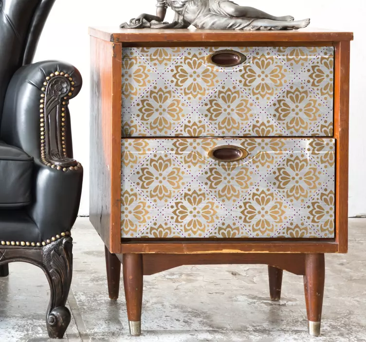 Autocolante para móveis mandala dourada - TenStickers