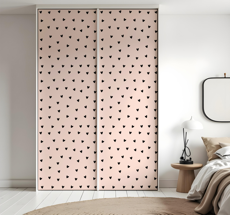 Autocolante para móveis padrão de coração preto - TenStickers