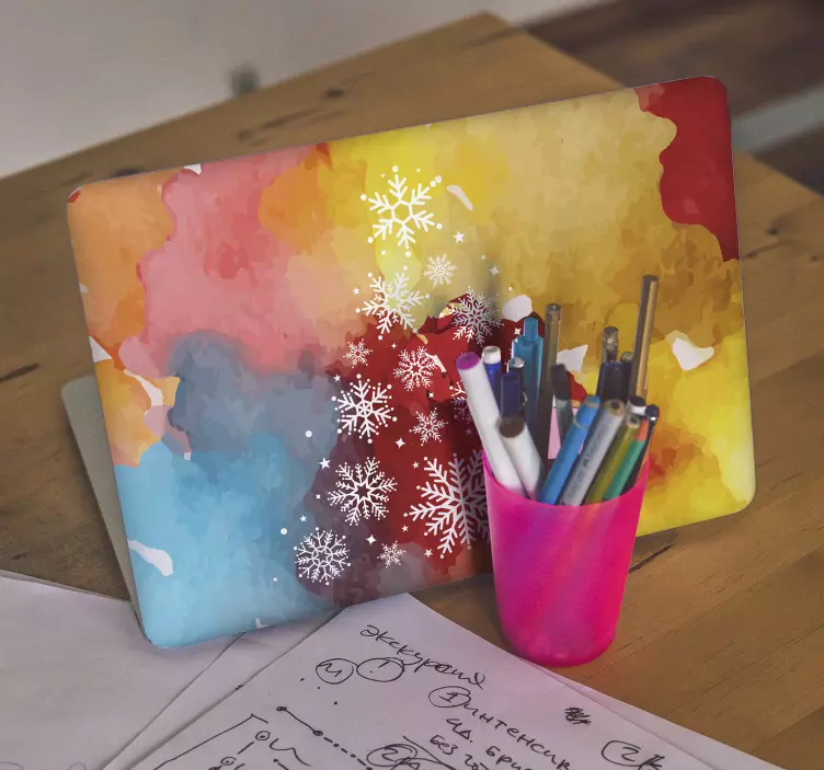 Vinil para PC árvore de natal floco de neve - TenStickers