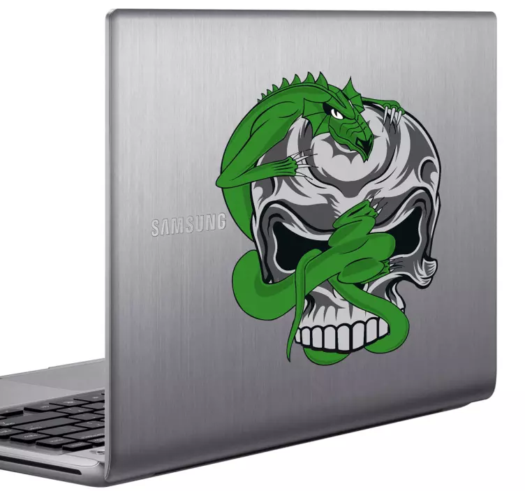 Autocolante para PC Dragão e caveira - TenStickers