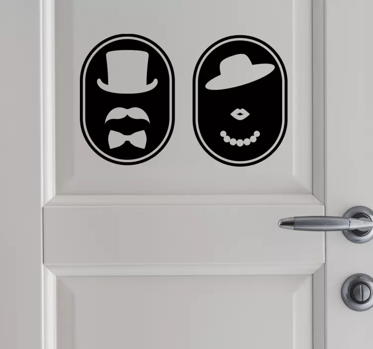 autocolante para porta de wc vintage - TenStickers