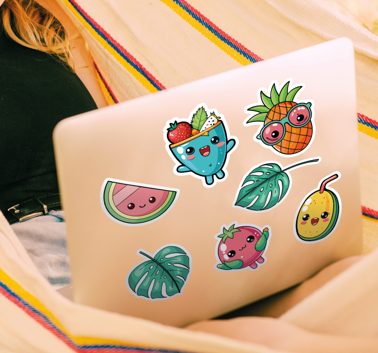 Autocolante para portátil frutas e bebidas tropicais - TenStickers