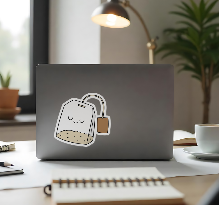 Autocolante para portátil saquinho de chá feliz - TenStickers