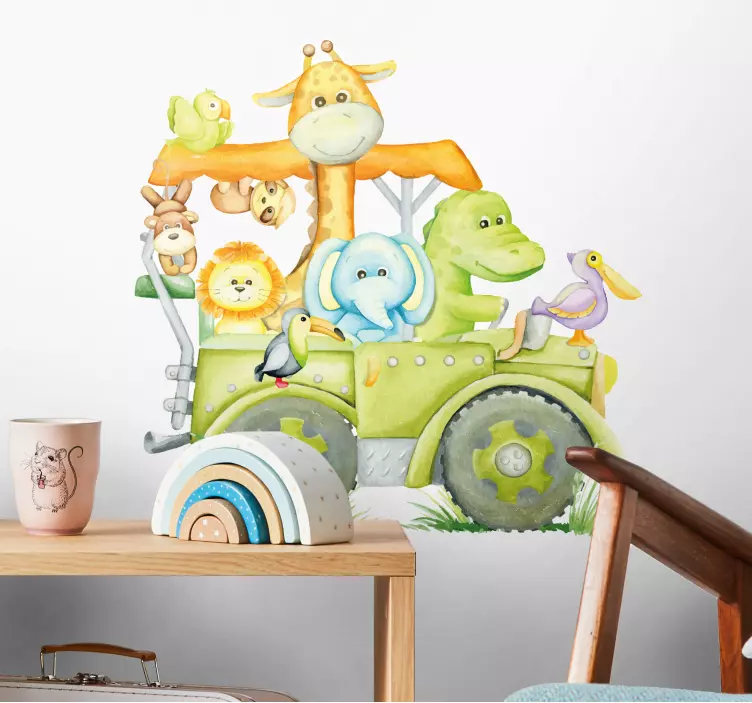 Adesivo para decoração de quarto infantil animais da selva por ji - TenStickers