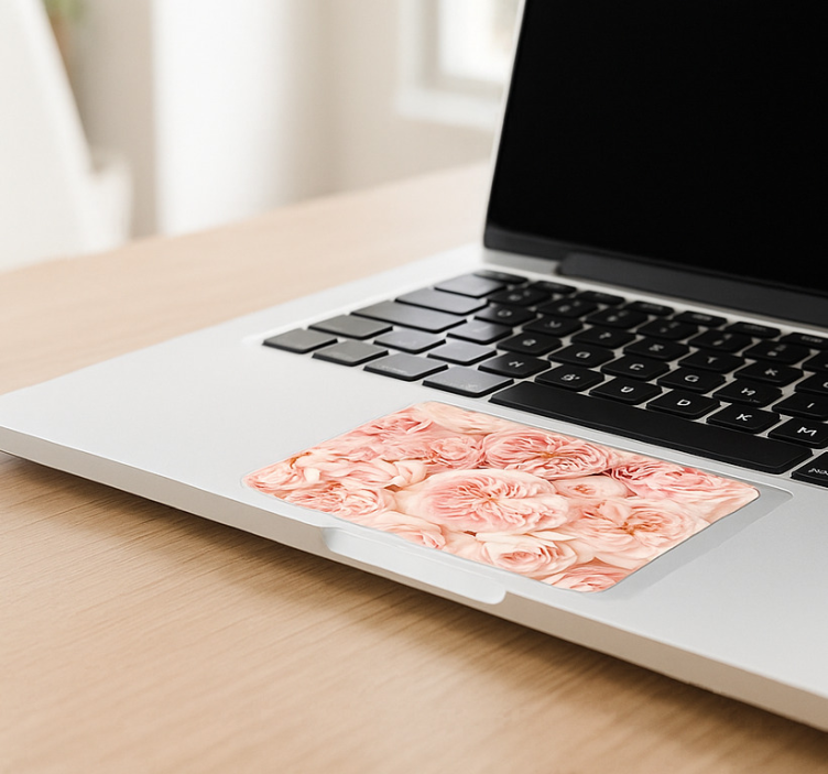 Autocolante para touchpad rosas cor de rosa florescendo - TenStickers