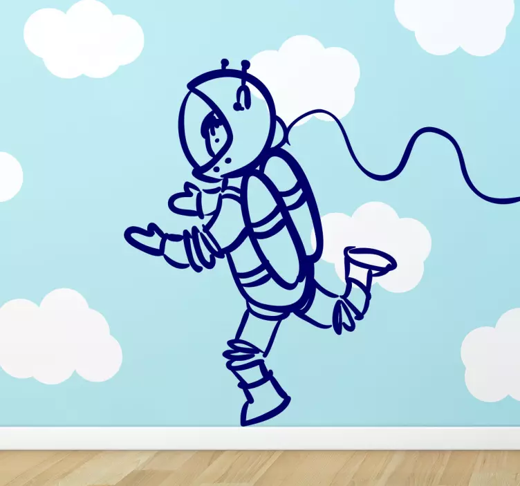 Autocolante parede infantil astronauta - TenStickers