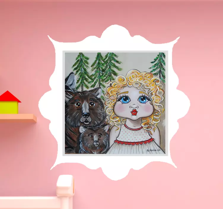 Vinil decorativo infantil menina e ursos - TenStickers