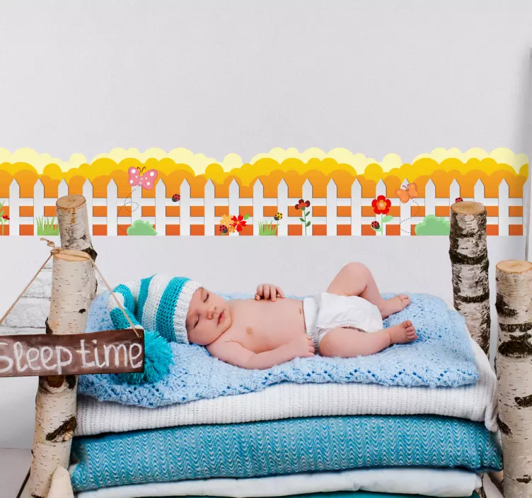 Autocolante parede jardim com flores - TenStickers