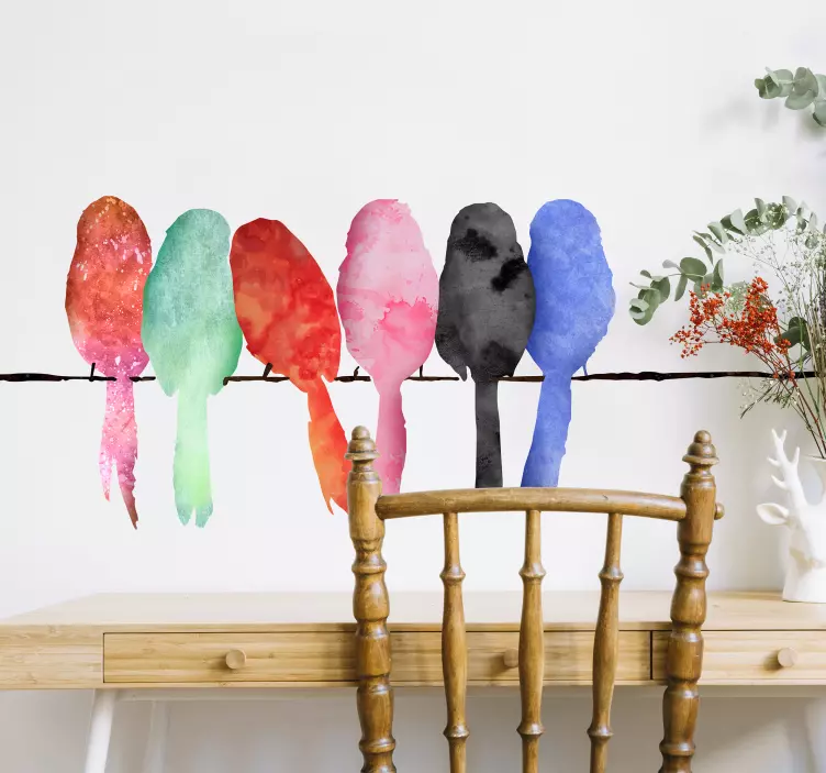 Autocolante pássaros em cabo - TenStickers