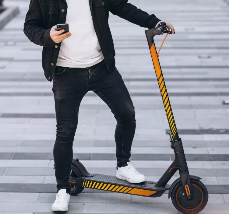 Autocolante para patinete patinete com fitas laranja - TenStickers