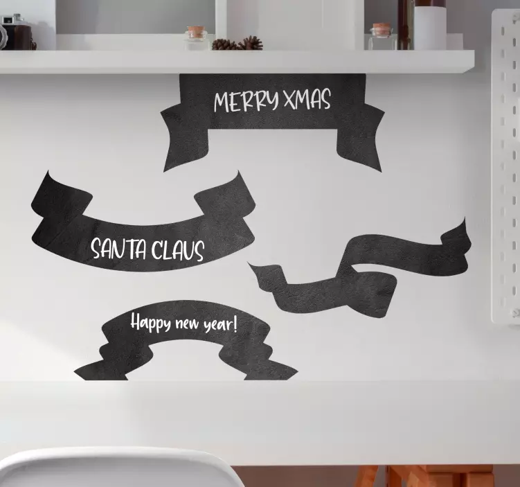 Autocolante quadro preto conjunto de faixas festivas - TenStickers