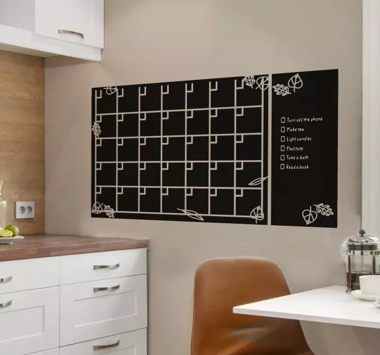 Autocolante decorativo quadro preto Planejador semanal e notas - TenStickers