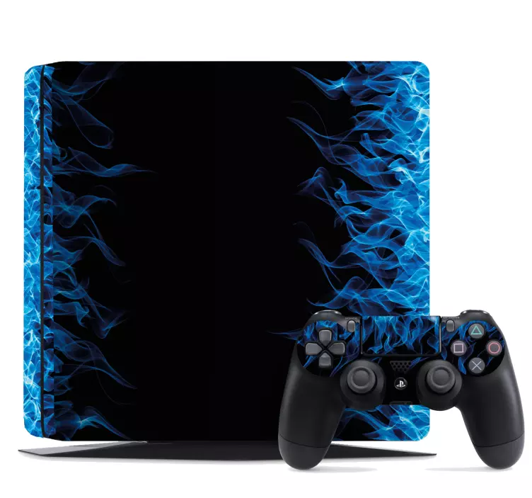 Autocolante Skin para ps4 chamas azuis ps4 - TenStickers