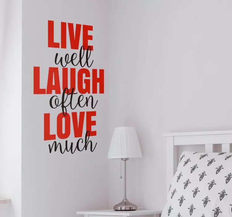 Autocolante texto Live Laugh Love - TenStickers