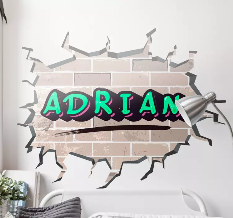 Vinis decorativos urbanos Graffiti de parede de tijolo - TenStickers