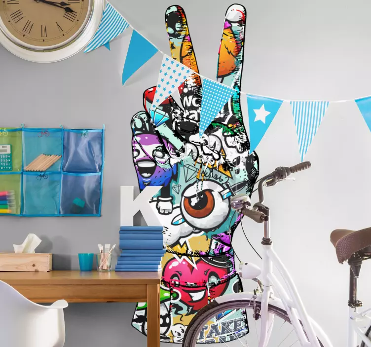 Vinis decorativos urbanos Grafite a mão colorida - TenStickers