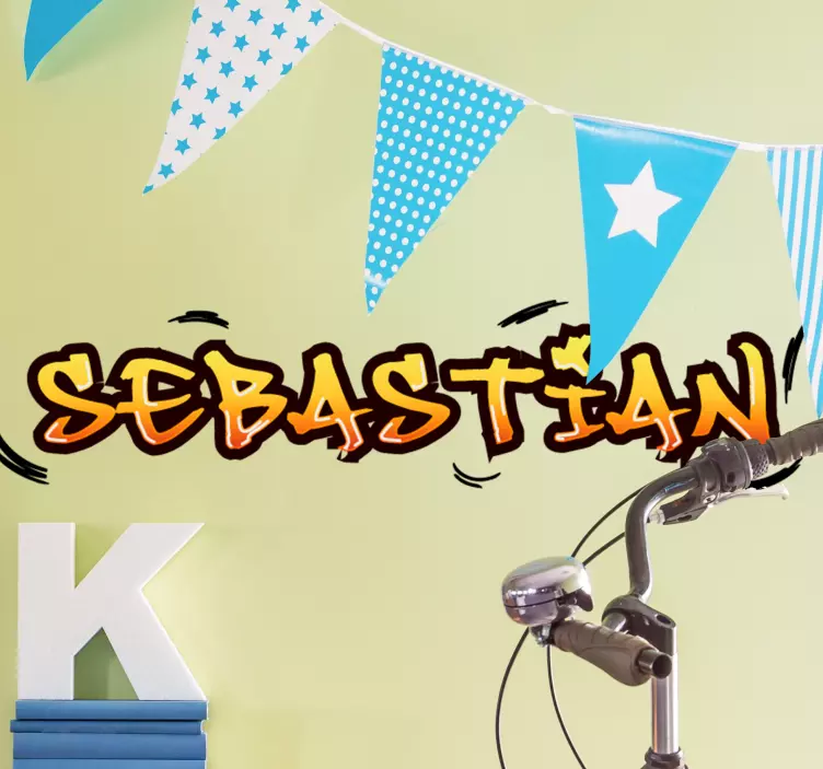 Vinis decorativos urbanos Grafite laranja e amarelo - TenStickers