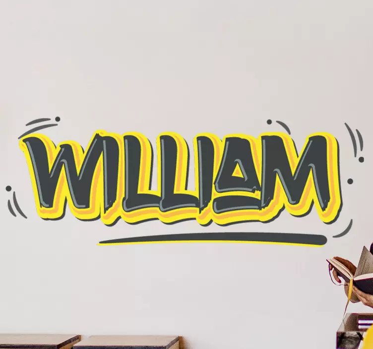 Vinis decorativos urbanos Nome personalizado grafite amarelo - TenStickers