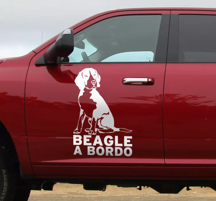 Autocolante vinilo decorativo beagle a bordo - TenStickers