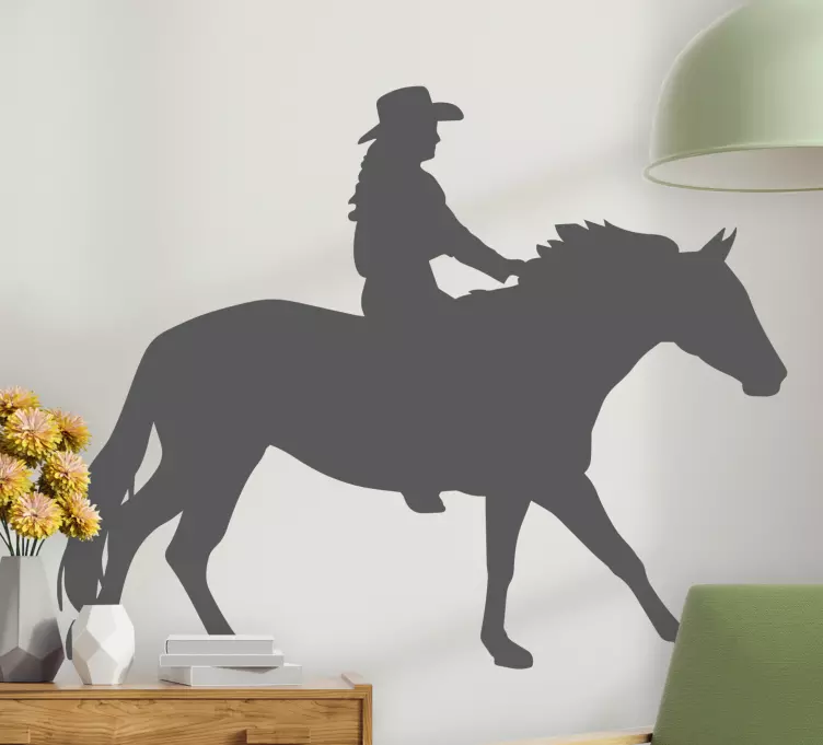 Adesivos de animais Mulher cavalgando - TenStickers