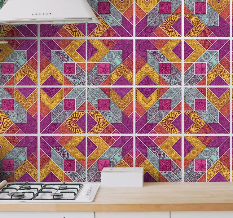 Adesivos azulejos Mosaico paisley - TenStickers