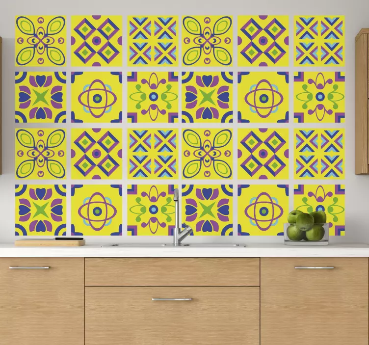 Adesivos azulejos Simetrias psicodélicas - TenStickers