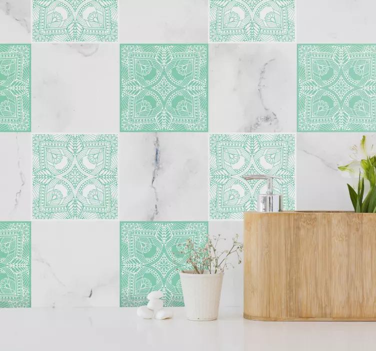 Adesivos azulejos Sorteio ornamental - TenStickers