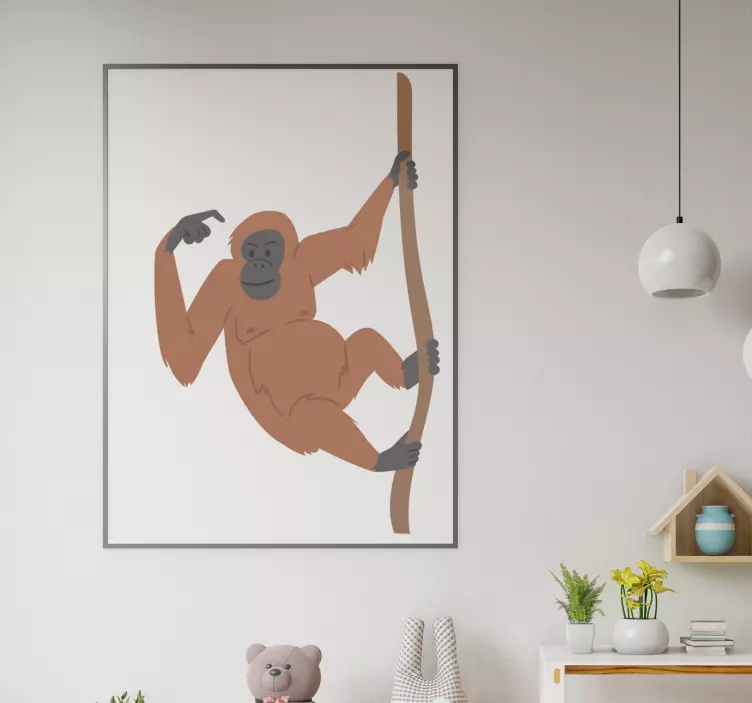 Adesivos de animais Grande macaco pendurado - TenStickers
