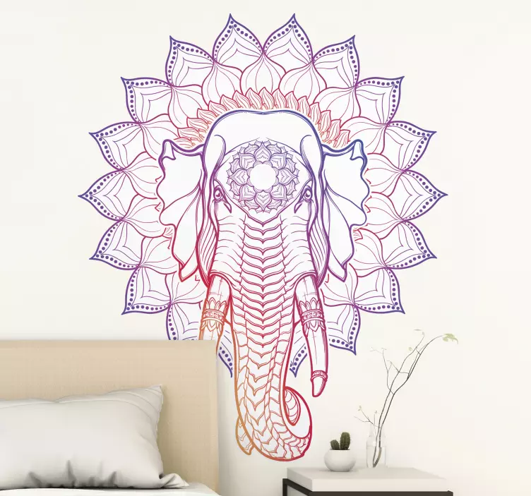 Vinis animais Resposta do elefante hindu boho - TenStickers