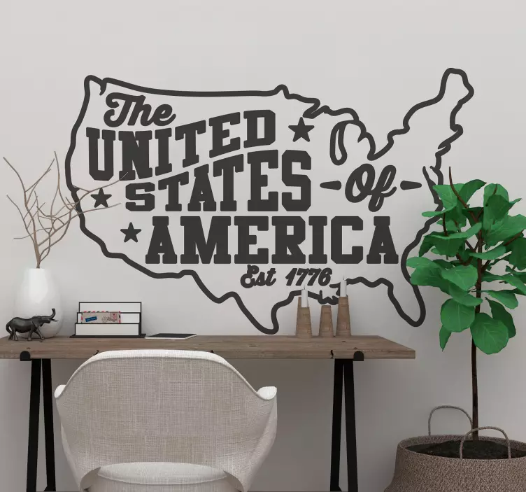 Vinil de cidades e países Os estados unidos - TenStickers