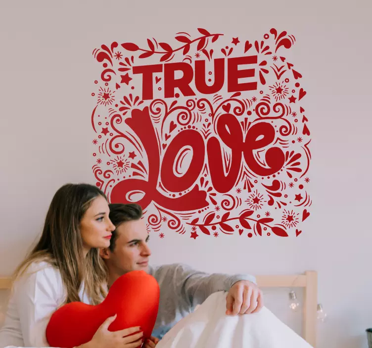 Autocolantes com texto amor verdadeiro - TenStickers