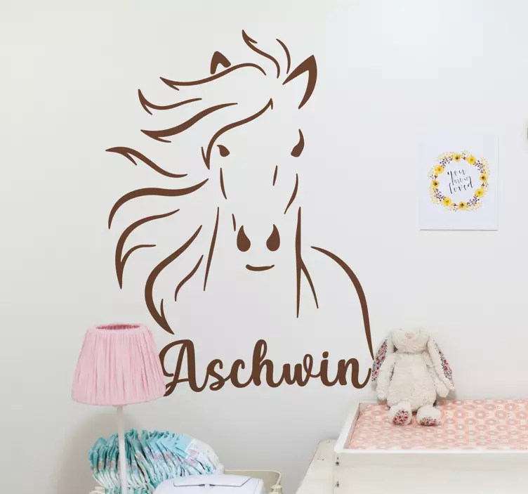 Autocolantes decorativos de animais diversos Cavalo com nome pers - TenStickers