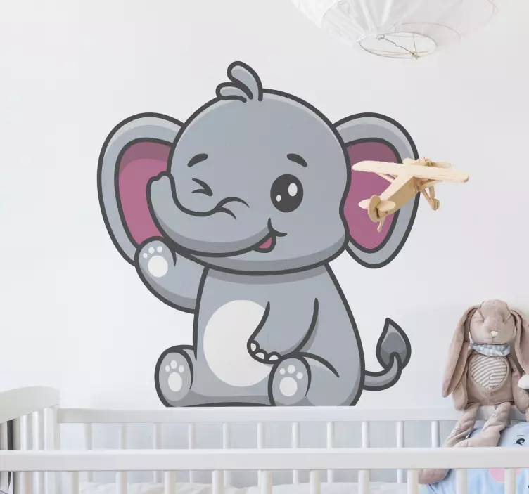 Autocolantes decorativos de animais diversos Elefante bébé - TenStickers