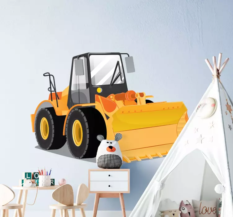 Autocolantes decorativos de brinquedos Bulldozer amarelo - TenStickers